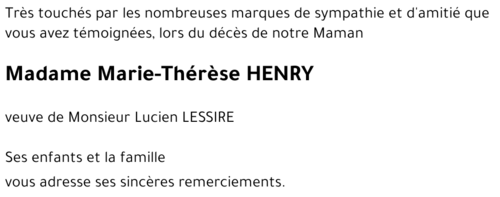 Marie-thérèse HENRY