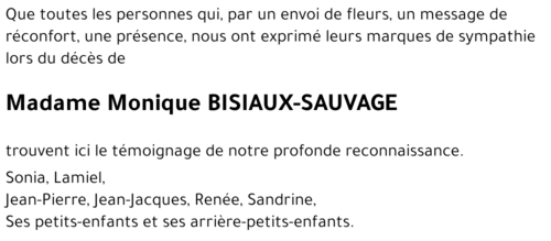 Monique BISIAUX-SAUVAGE