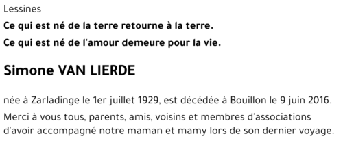 Simone VAN LIERDE