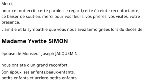 Yvette SIMON