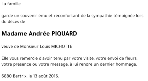Andrée PIQUARD