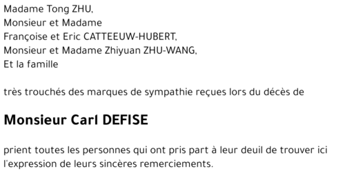 Carl DEFISE