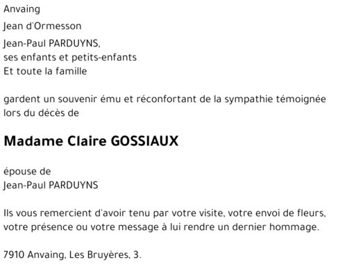 Claire GOSSIAUX