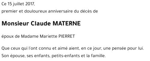 Claude MATERNE 