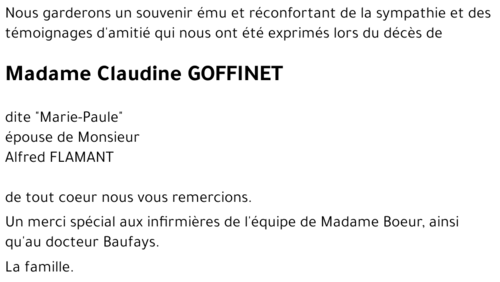 Claudine GOFFINET