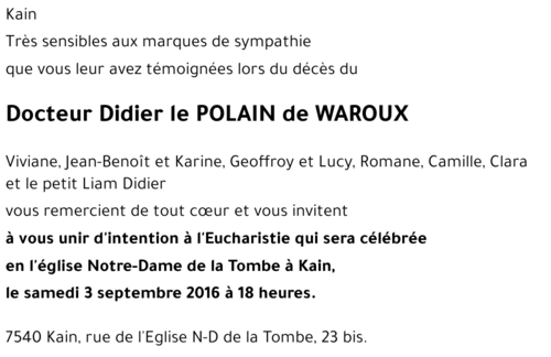 Didier le POLAIN de WAROUX