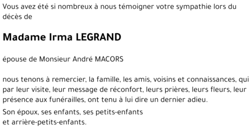 Irma LEGRAND
