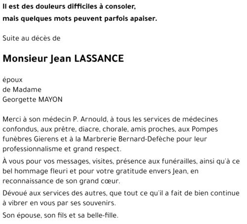 Jean LASSANCE