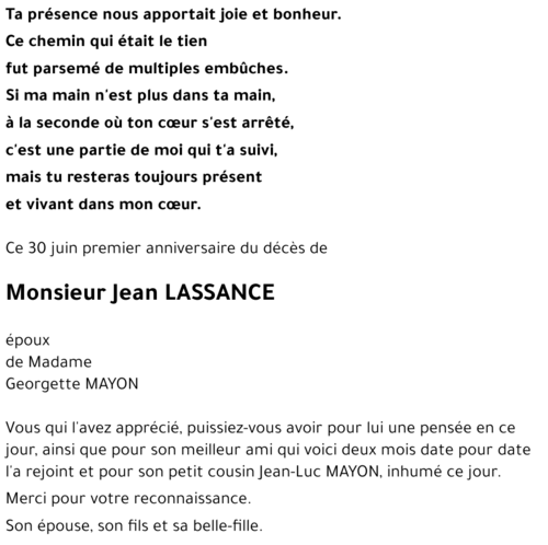 Jean LASSANCE