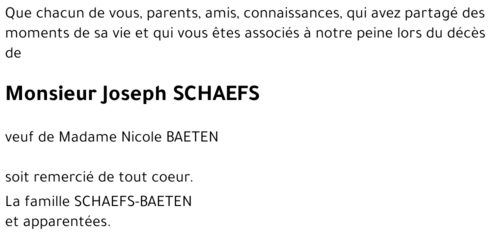 Joseph SCHAEFS