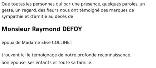 Raymond DEFOY