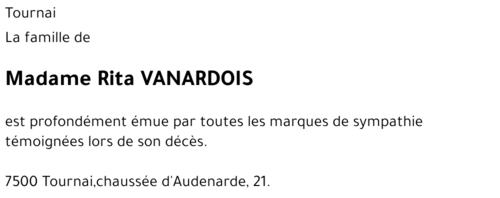 Rita VANARDOIS