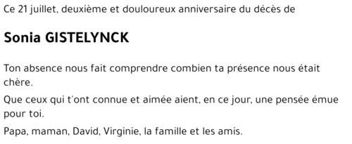 Sonia GISTELYNCK