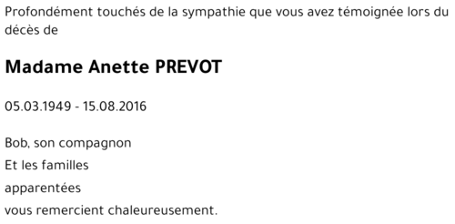 Anette PREVOT