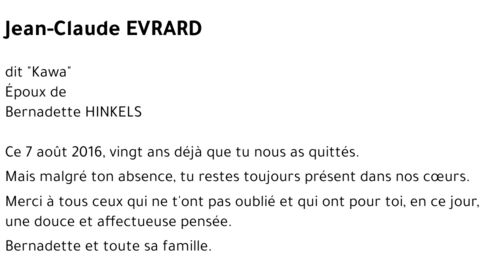 Jean-Claude EVRARD