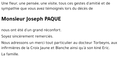 Joseph PAQUE