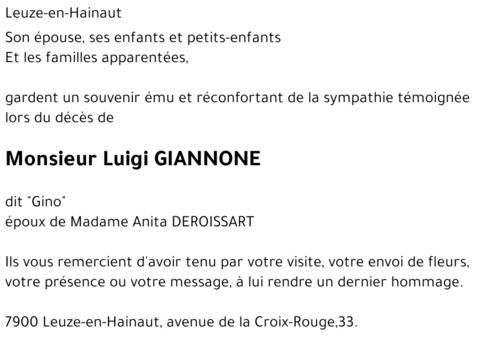 Luigi GIANNONE (Dit Gino)