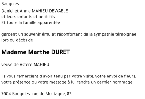 Marthe DURET