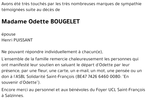 Odette BOUGELET