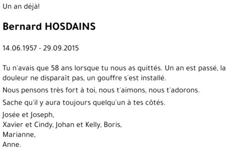 Bernard HOSDAINS
