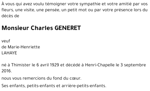Charles GENERET