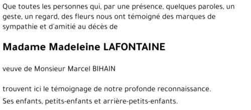 Madeleine LAFONTAINE