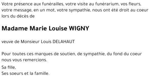 Marie Louise WIGNY