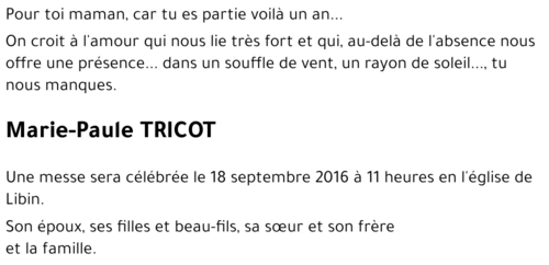 Marie-Paule TRICOT