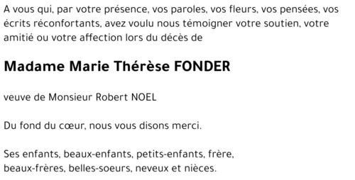 Marie Thérèse FONDER