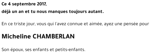 Micheline CHAMBERLAN