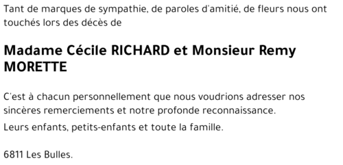 Cécile - Remy RICHARD - MORETTE
