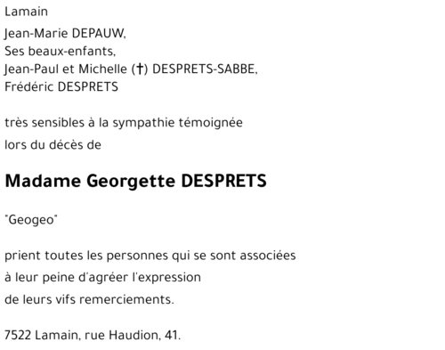 Georgette DESPRETS