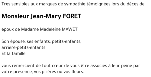 Jean-Mary FORET