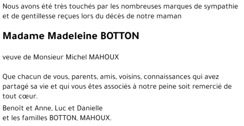 Madeleine BOTTON