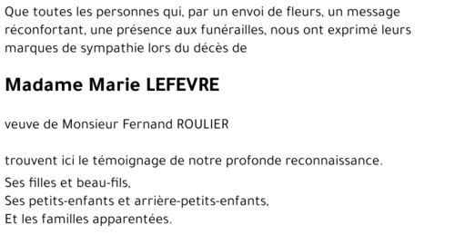 Marie LEFEVRE