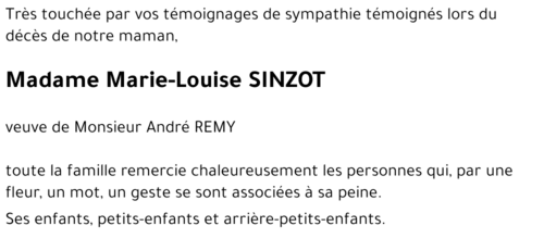 Marie-Louise SINZOT