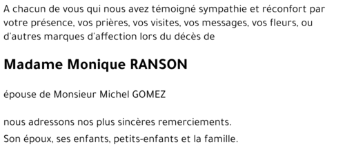Monique RANSON