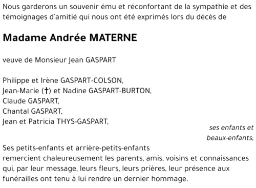 Andrée MATERNE