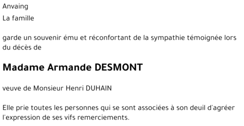 Armande DESMONT