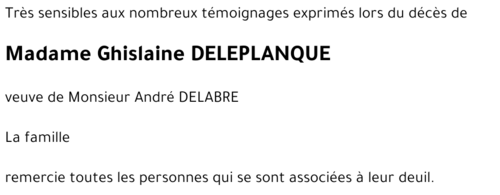 Ghislaine DELEPLANQUE