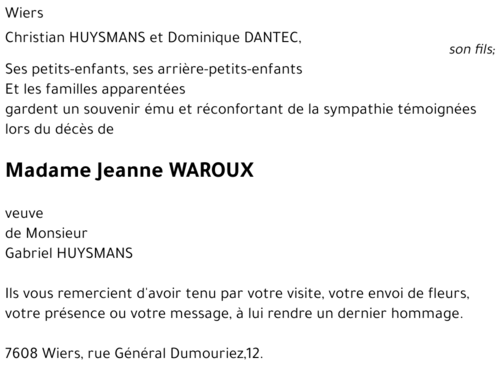 Jeanne WAROUX