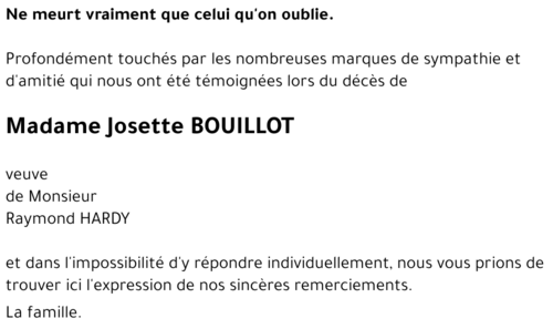 Josette BOUILLOT