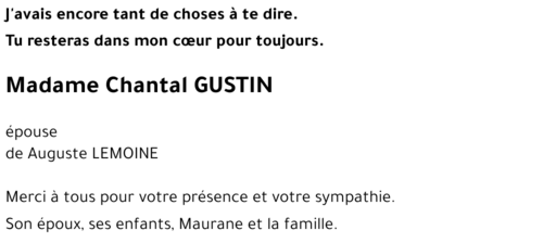 Chantal GUSTIN
