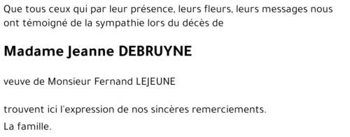Jeanne DEBRUYNE