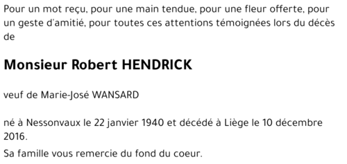 Robert HENDRICK