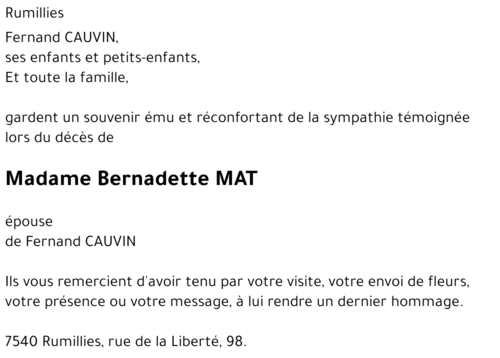 Bernadette MAT