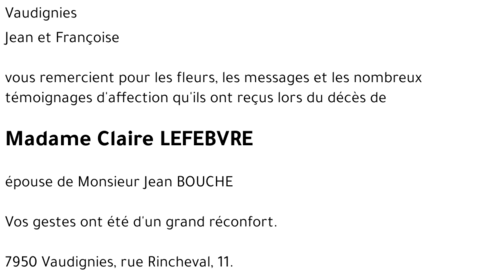 Claire LEFEBVRE