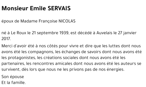 Emile SERVAIS