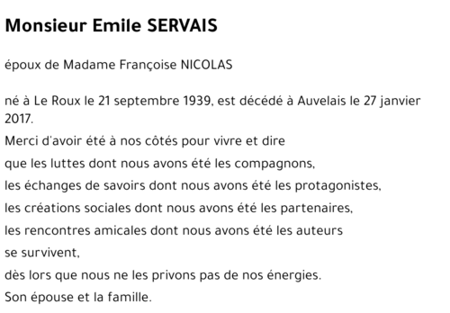 Emile SERVAIS