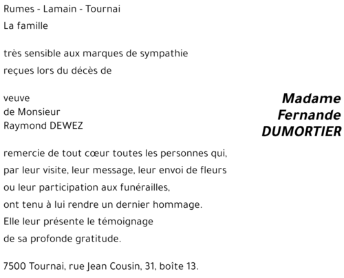 Fernande DUMORTIER